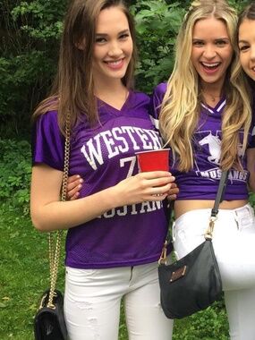 Western Mustangs #78 Purple Football Jersey Western University Jersey HOCO